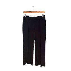 Spanx Black Wide Leg Cropped Dress Pants Women’s Large – Ponte Knit, High Rise,